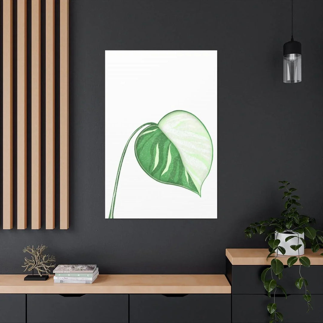 Monstera Albo Canvas | Large Tropical Leaf Artwork - Matte Finish Canvas Art Print - Laura Christine Photography & Design