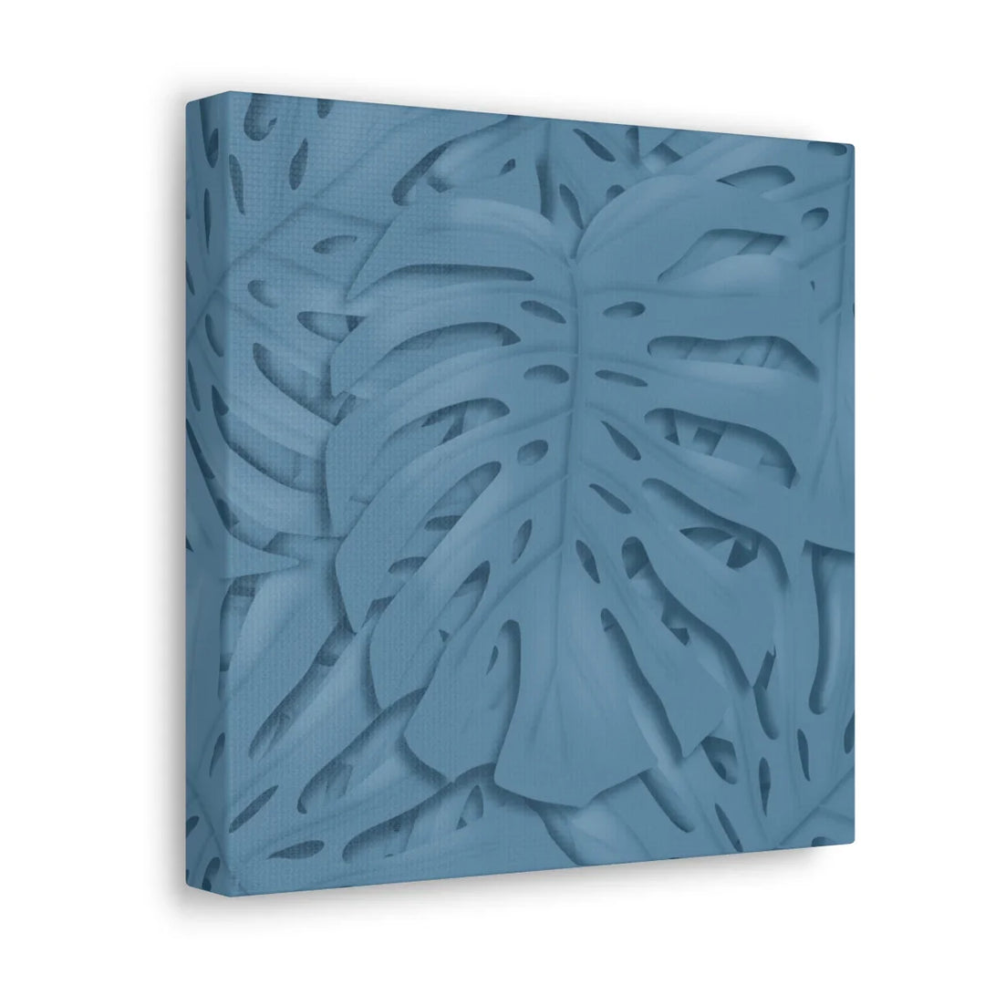 Monstera Canvas Art | Blue Monstera Print on Durable Matte Finish Canvas Art Print