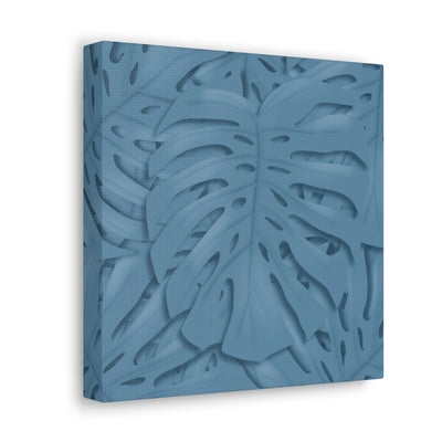 Cerulean Blue Monstera Canvas