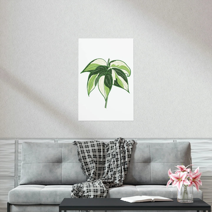 Philodendron Cream Splash Print – Variegated Philodendron Print on Museum Grade Paper Unframed