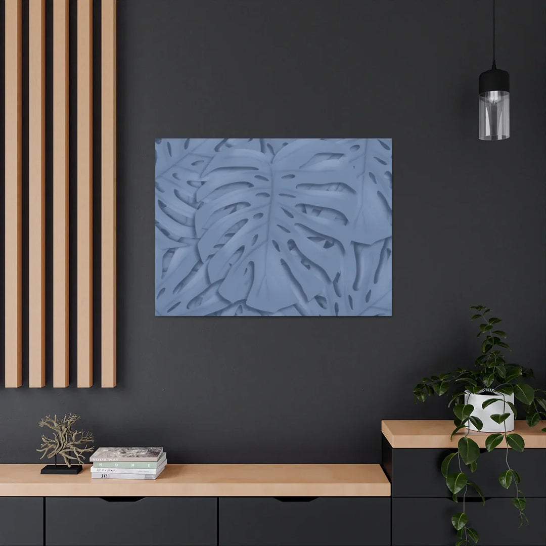 Monstera Canvas Art – Blue Monstera Print | Durable Matte Canvas Art Print