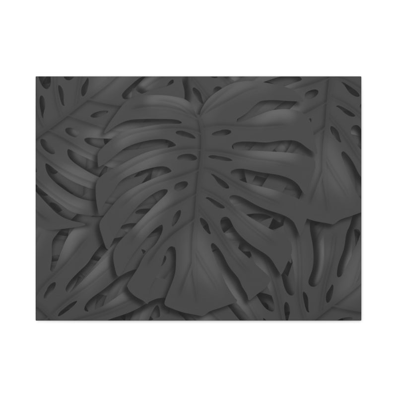 Charcoal Monstera Canvas