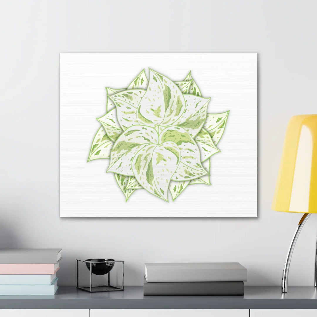 Snow Queen Pothos Canvas – Variegated Leaf Canvas Art Print | Durable Cotton - Laura Christine Photography & Design
