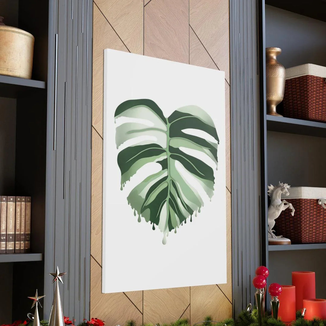 Melting Monstera Albo Canvas | Large Botanical Canvas Art Print With Matte Finish - Laura Christine Photography & Design