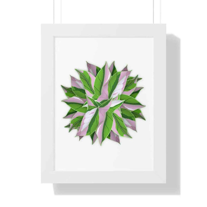 Syngonium Tricolor Print - Framed Botanical Art With Matte Finish & Acrylic Cover