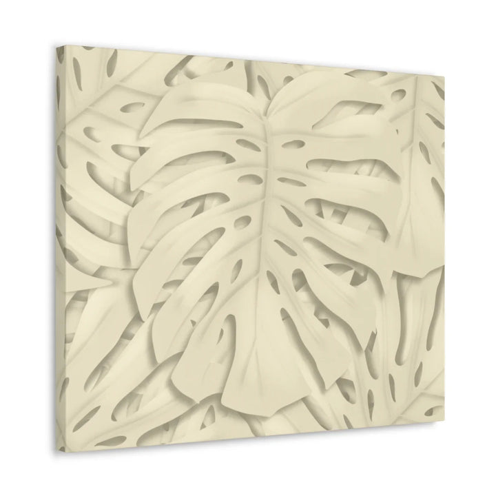 Monstera Canvas Print – Durable Cotton Stretched Canvas Art Print | Beige Botanical Wall Decor