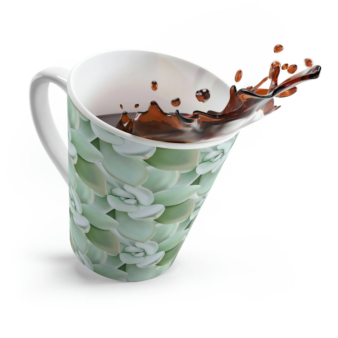 Succulent Pattern Mug - Durable Ceramic Coffee Mug with Easy Grip Handle