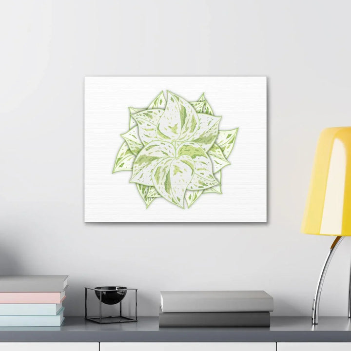 Snow Queen Pothos Canvas – Variegated Leaf Canvas Art Print | Durable Cotton - Laura Christine Photography & Design
