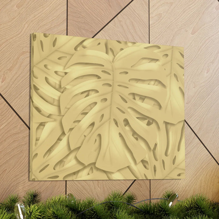 Golden Monstera Canvas - Indoor Wall Art | Durable Matte Finish Canvas Art Print
