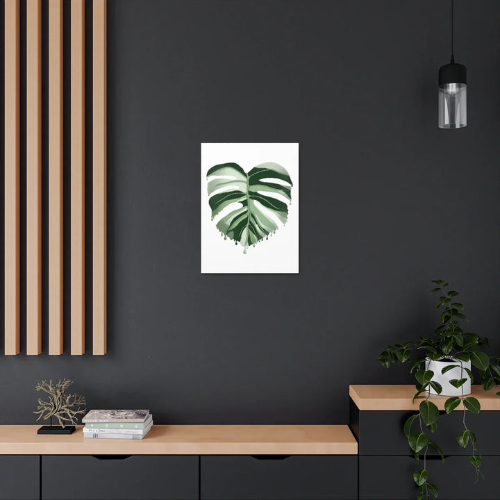 Melting Monstera Albo Canvas | Large Botanical Canvas Art Print With Matte Finish - Laura Christine Photography & Design