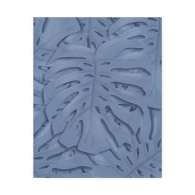 Slate Blue Monstera Canvas