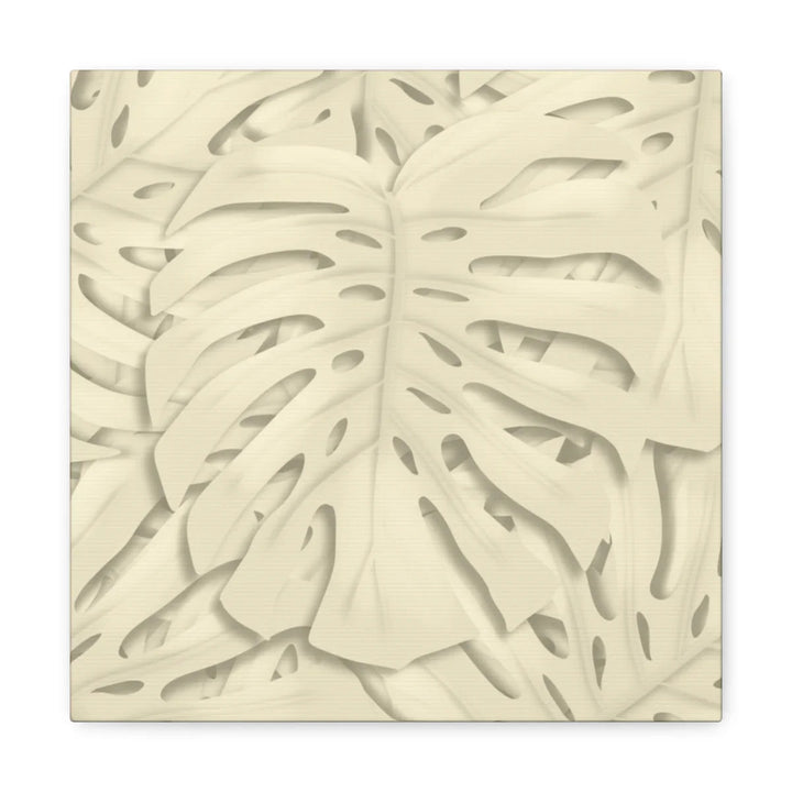 Monstera Canvas Print – Durable Cotton Stretched Canvas Art Print | Beige Botanical Wall Decor