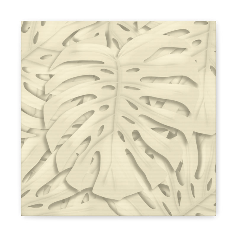 Soft Beige Monstera Canvas