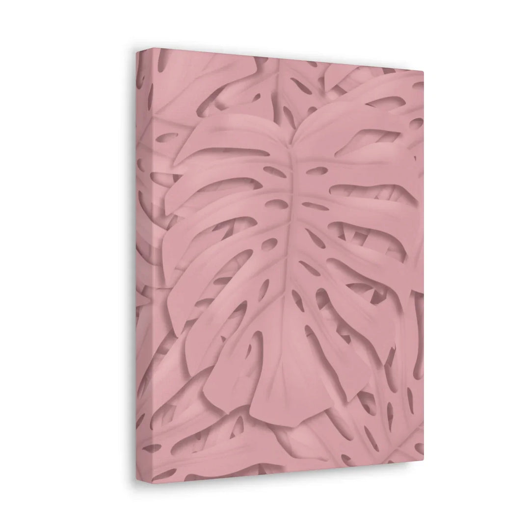Monstera Canvas Art | Pink Wall Art - Botanical Wall Decor on Stretched Cotton Canvas Print