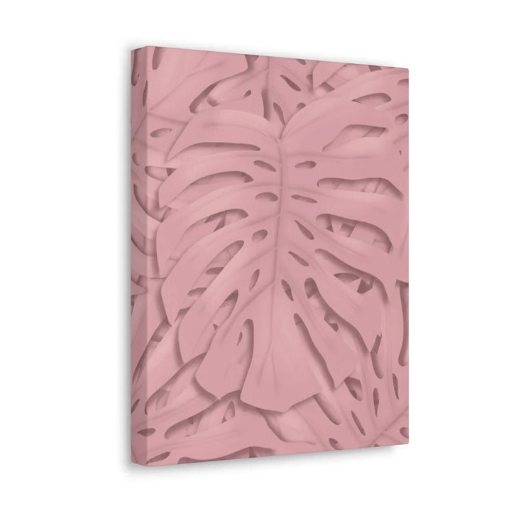 Monstera Canvas Art | Pink Wall Art - Botanical Wall Decor on Stretched Cotton Canvas Print