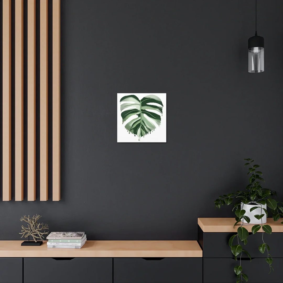 Melting Monstera Albo Canvas | Large Botanical Canvas Art Print With Matte Finish - Laura Christine Photography & Design