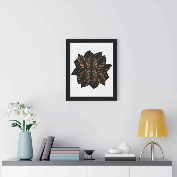 Calathea Pinstripe Print - Framed Botanical Art With Matte Finish & Acrylic Cover