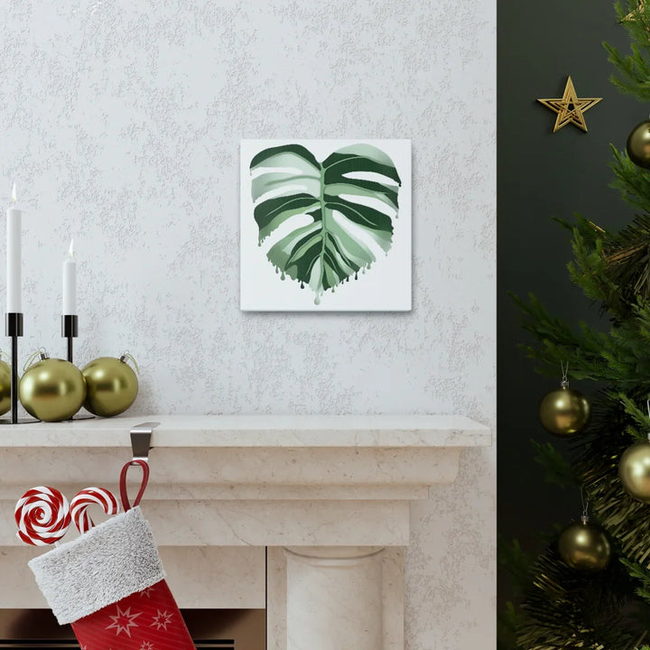 Melting Monstera Albo Canvas | Large Botanical Canvas Art Print With Matte Finish - Laura Christine Photography & Design