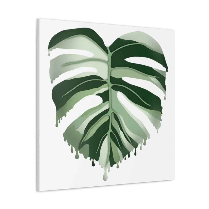 Melting Monstera Albo Canvas | Large Botanical Canvas Art Print With Matte Finish