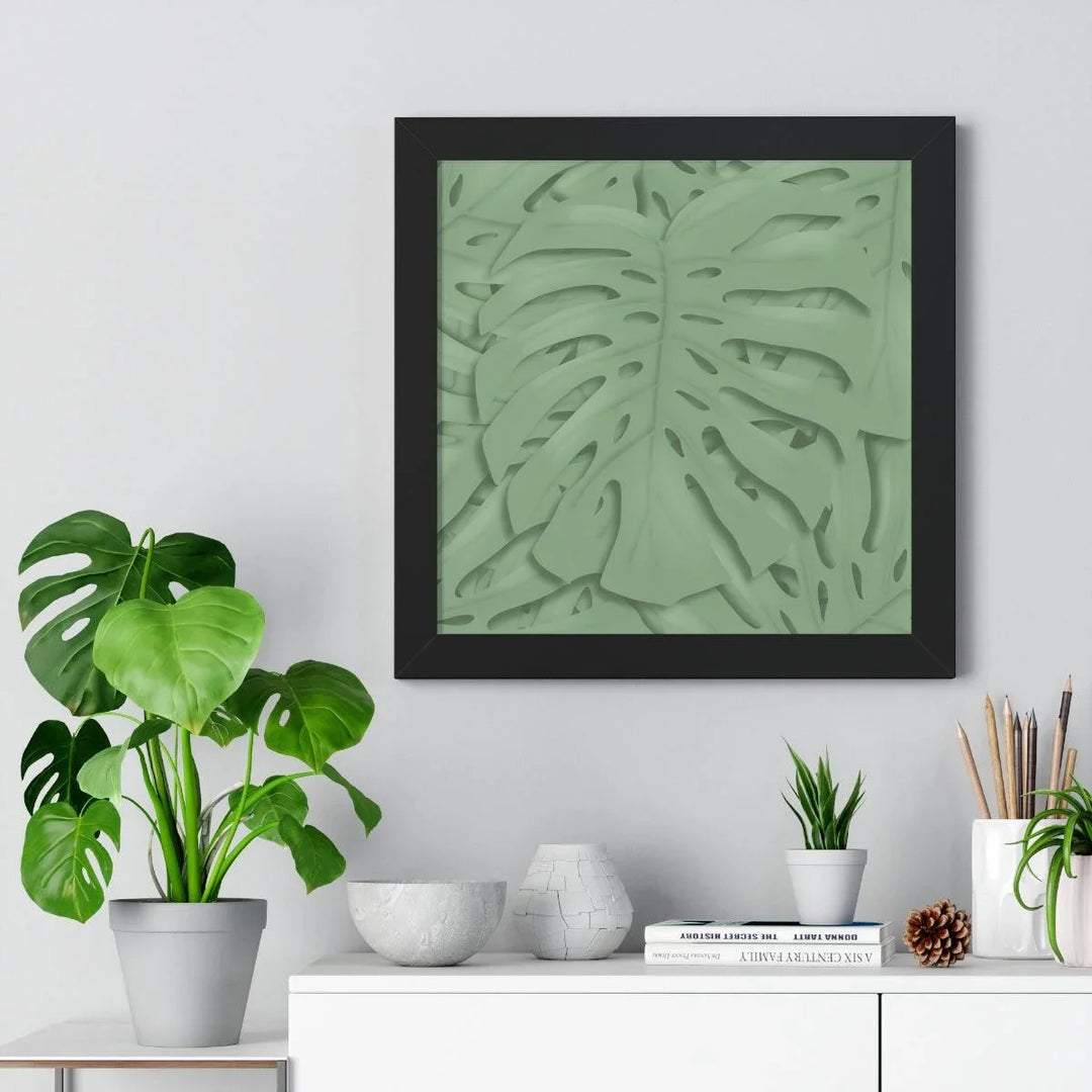 Deep Sage Monstera Framed Print, Poster, Laura Christine Photography & Design, Framed, Home & Living, Indoor, Paper, Posters, Laura Christine Photography & Design, laurachristinedesign.com