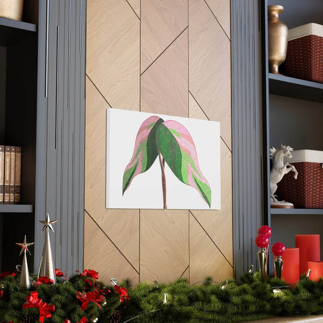 Pink Princess Philodendron Canvas Art Print – Botanical Wall Decor | Matte Finish