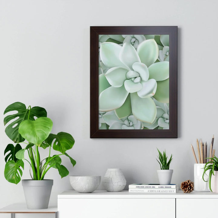 Pachyveria Haagei Succulent Pattern Framed Print, Poster, Printify, Framed, Home & Living, Indoor, Paper, Posters, Laura Christine Photography & Design, laurachristinedesign.com