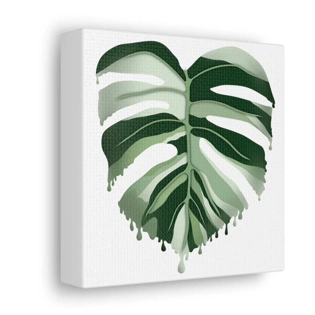 Melting Monstera Albo Canvas | Large Botanical Canvas Art Print With Matte Finish - Laura Christine Photography & Design