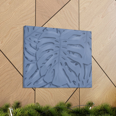 Slate Blue Monstera Canvas