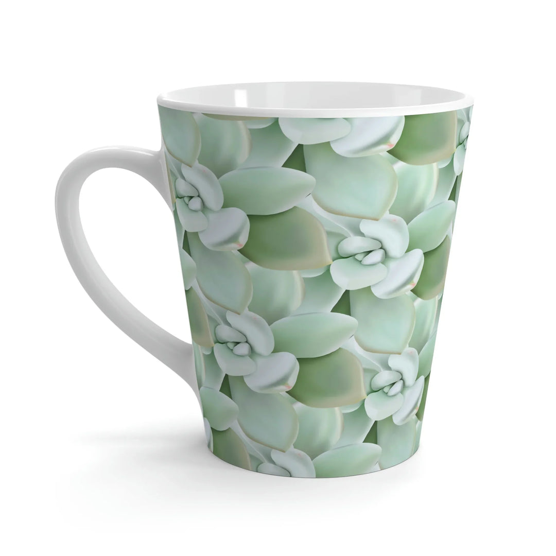 Succulent Pattern Mug - Durable Ceramic Coffee Mug with Easy Grip Handle