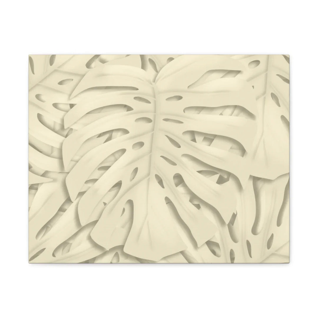 Monstera Canvas Print – Durable Cotton Stretched Canvas Art Print | Beige Botanical Wall Decor
