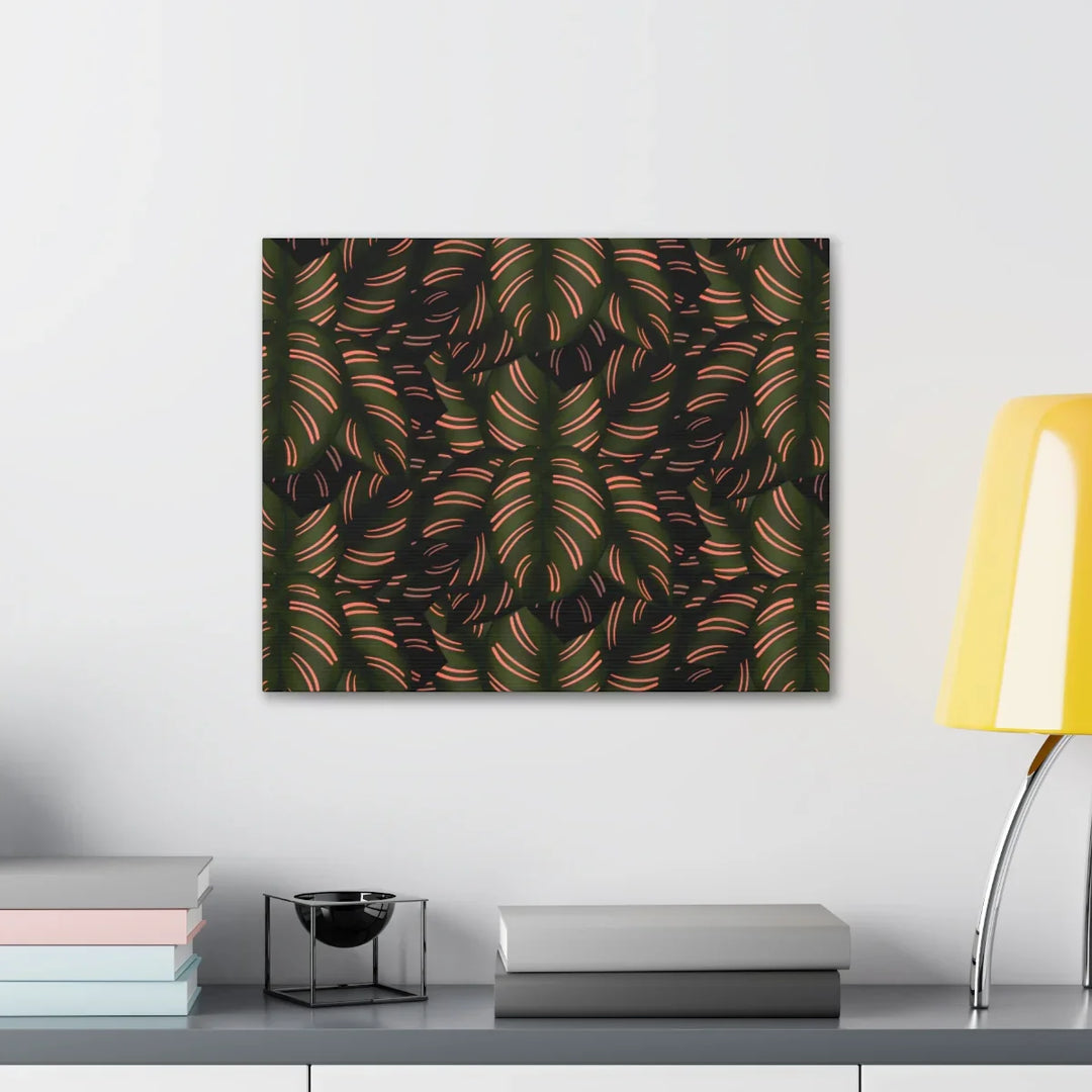 Calathea Pinstripe Canvas – Botanical Canvas Art Print | Matte Finish Wall Decor