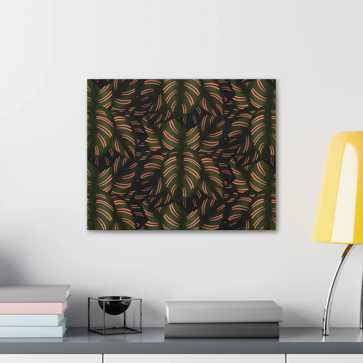 Calathea Pinstripe Canvas – Botanical Canvas Art Print | Matte Finish Wall Decor