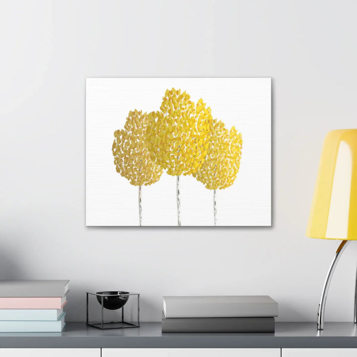 Fall Aspen Canvas - Stretched Cotton Canvas Art Print With Yellow Fall Foliage