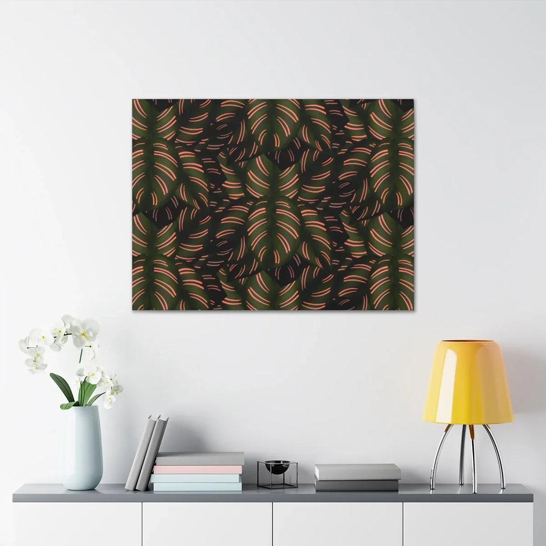 Calathea Pinstripe Canvas – Botanical Canvas Art Print | Matte Finish Wall Decor