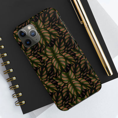 Calathea Pinstripe Phone Case, Phone Case, Printify, Accessories, Glossy, iPhone Cases, Matte, Phone accessory, Phone Cases, Samsung Cases, Laura Christine Photography & Design, laurachristinedesign.com