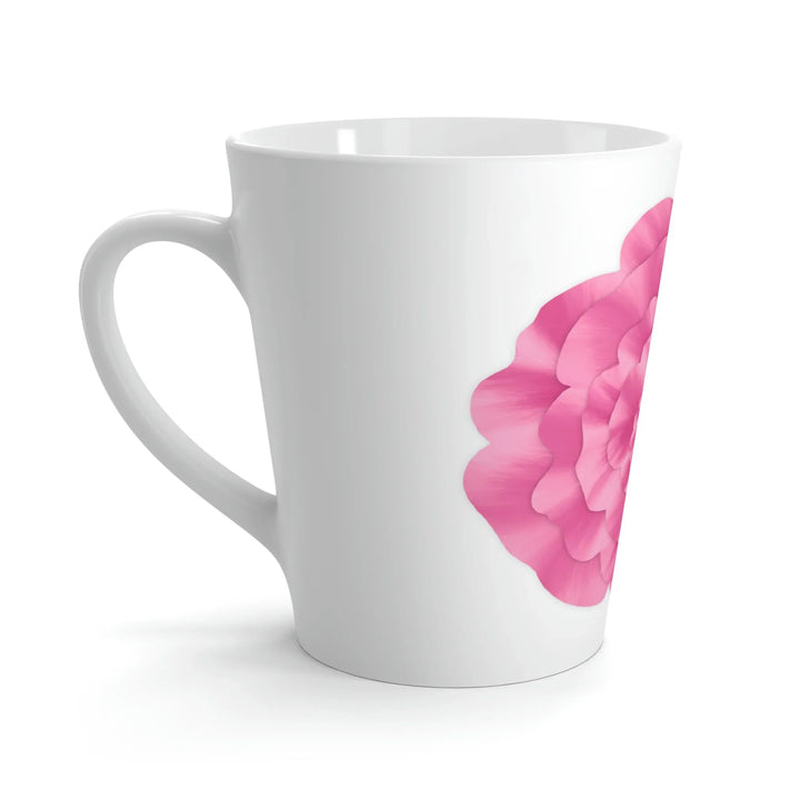 Peony Flower Mug – 12 oz White Ceramic Coffee Mug With Floral Pattern