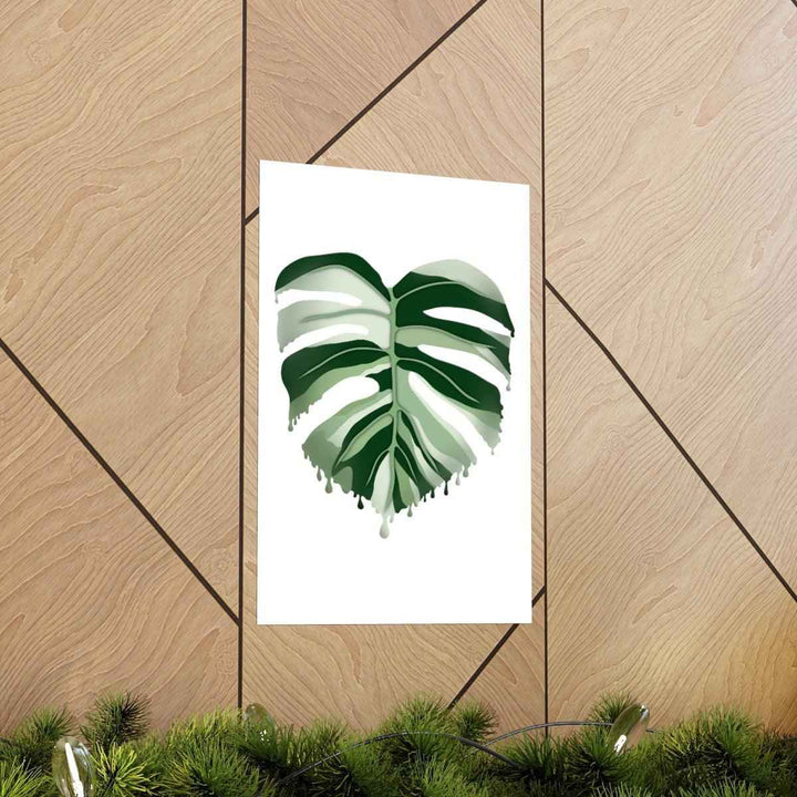 Melting Monstera Albo Print - Fine Art Poster | Botanical Wall Art on Matte Paper Unframed