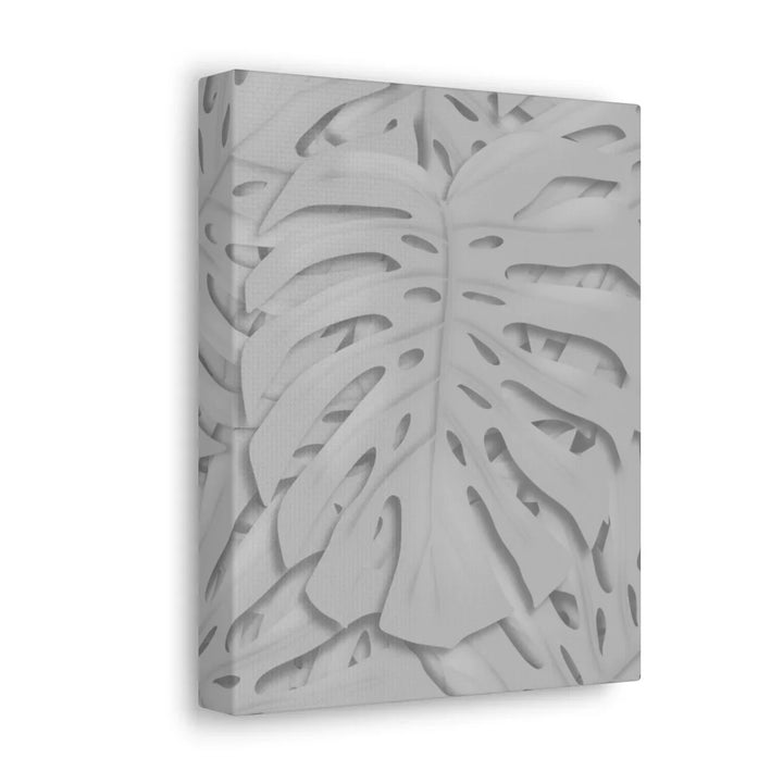 Monstera Canvas Art | Gray Canvas Print - Stretched Cotton Art Print for Indoor Wall Decor