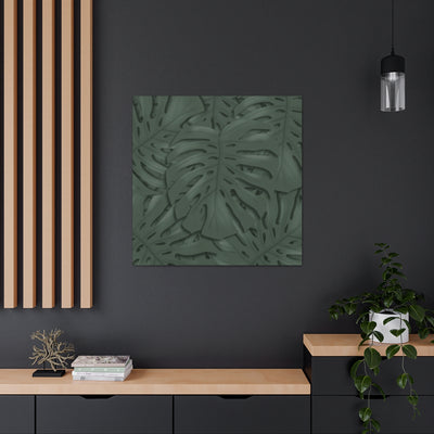 Loneta Monstera Verde Oscuro