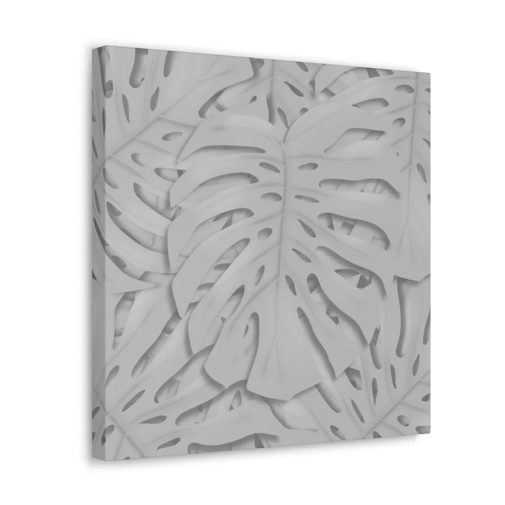Monstera Canvas Art | Gray Canvas Print - Stretched Cotton Art Print for Indoor Wall Decor