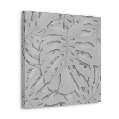 Soft Gray Monstera Canvas