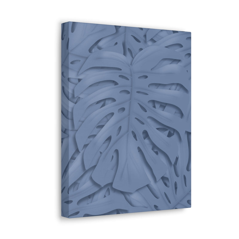 Slate Blue Monstera Canvas