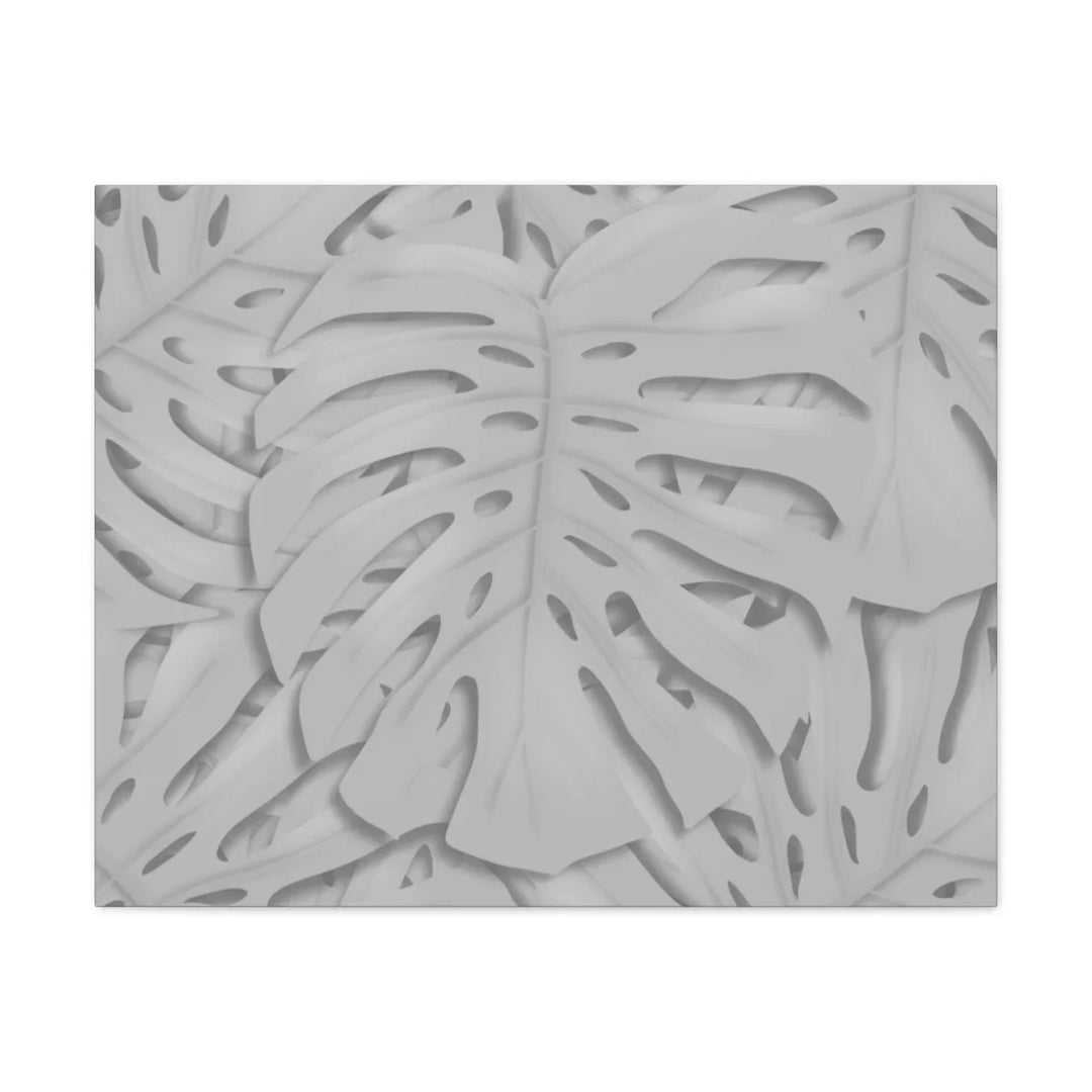 Monstera Canvas Art | Gray Canvas Print - Stretched Cotton Art Print for Indoor Wall Decor