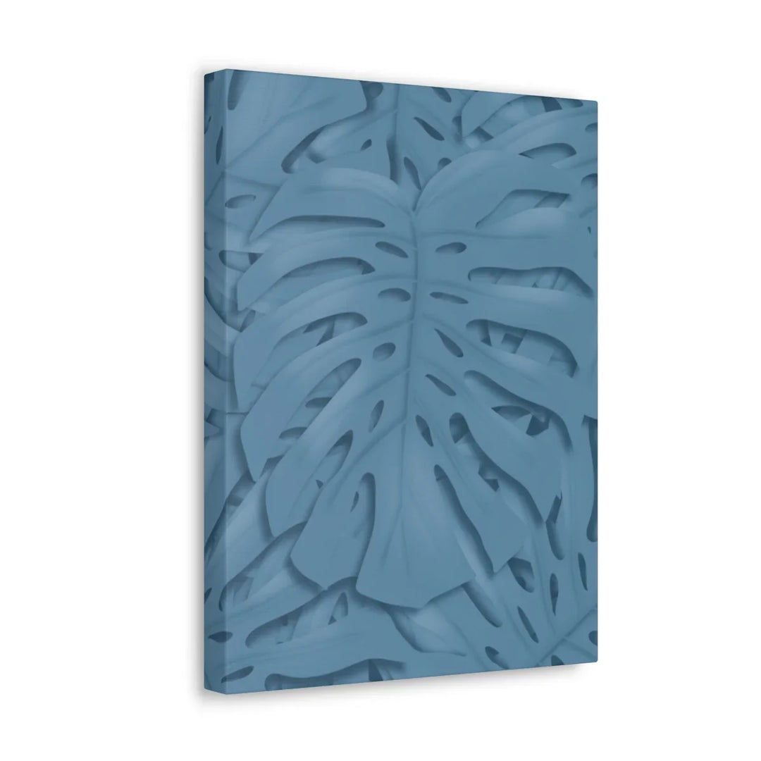 Monstera Canvas Art | Blue Monstera Print on Durable Matte Finish Canvas Art Print