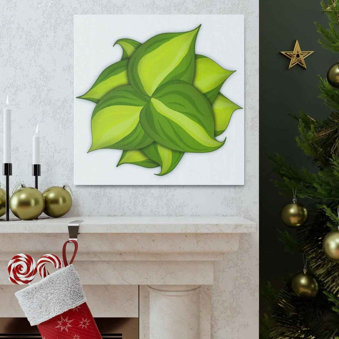 Philodendron Brasil Canvas - Botanical Canvas Art Print With Matte Finish & Durable Hanging