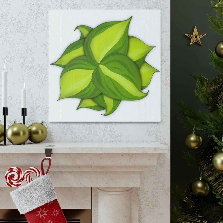 Philodendron Brasil Canvas - Botanical Canvas Art Print With Matte Finish & Durable Hanging