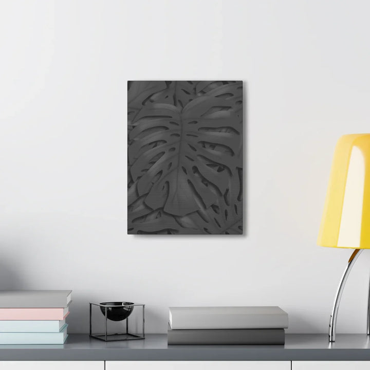 Monstera Canvas Art – Charcoal Leaf Canvas Art Print | Durable Matte Cotton Wall Decor