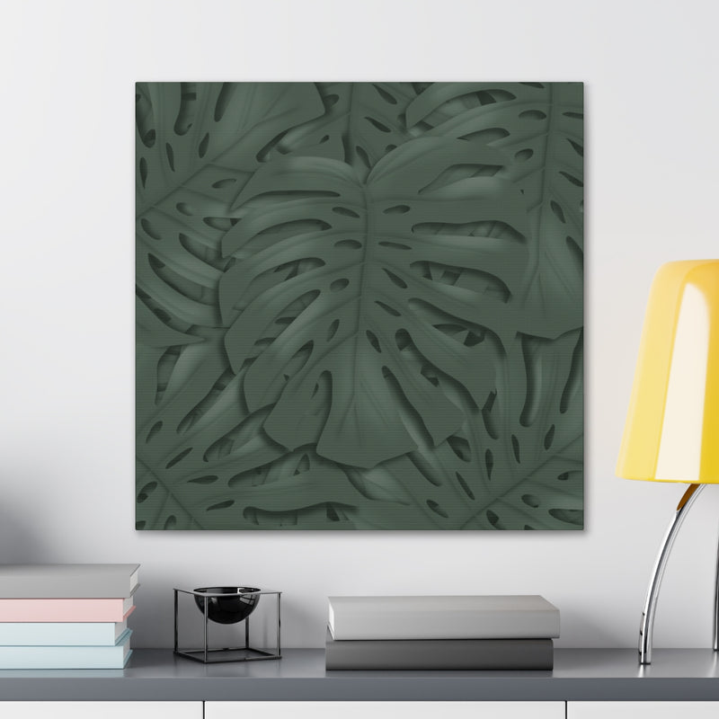 Deep Green Monstera Canvas