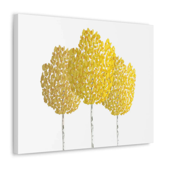 Fall Aspen Canvas - Stretched Cotton Canvas Art Print With Yellow Fall Foliage