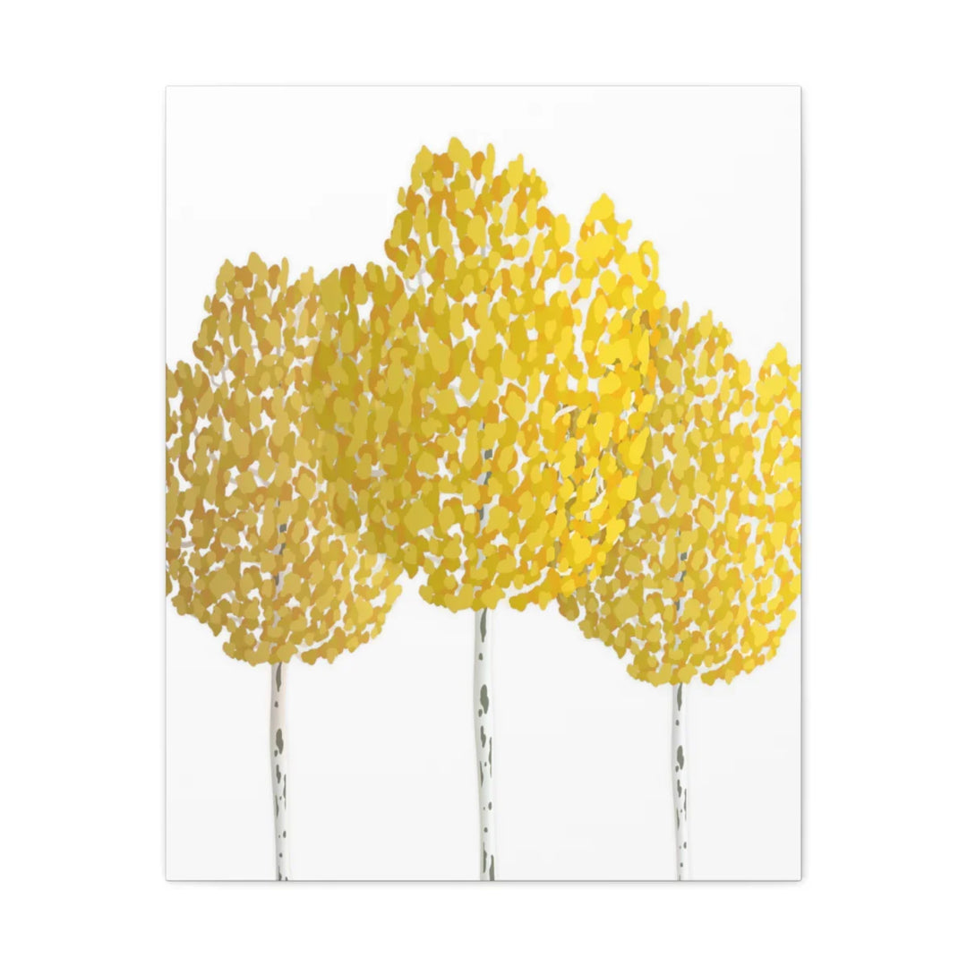 Fall Aspen Canvas - Stretched Cotton Canvas Art Print With Yellow Fall Foliage